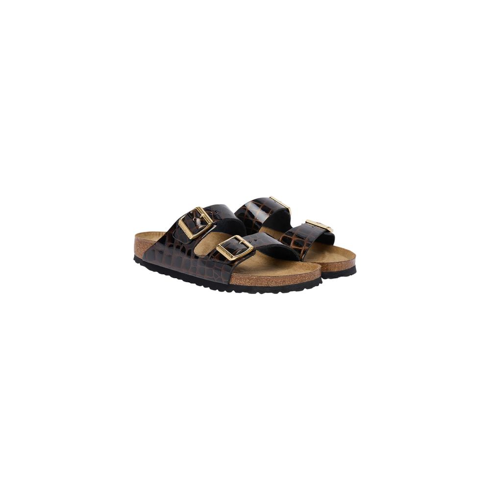 Black Leather Flat Sandals