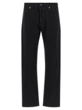 Black Cotton Straight-Leg Jeans