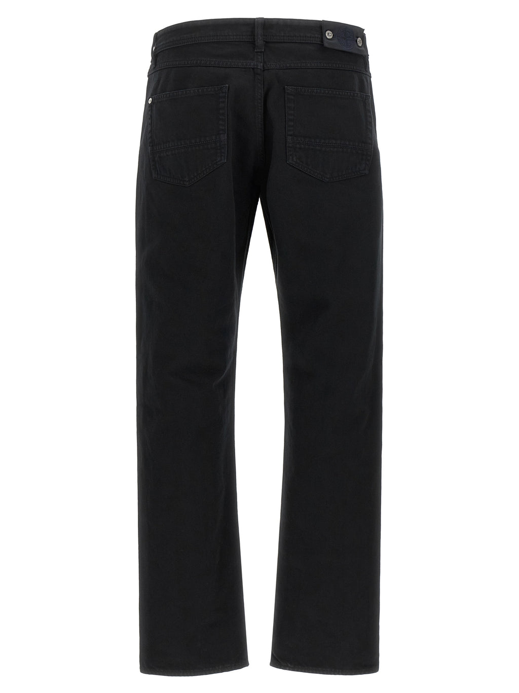 Black Cotton Straight-Leg Jeans