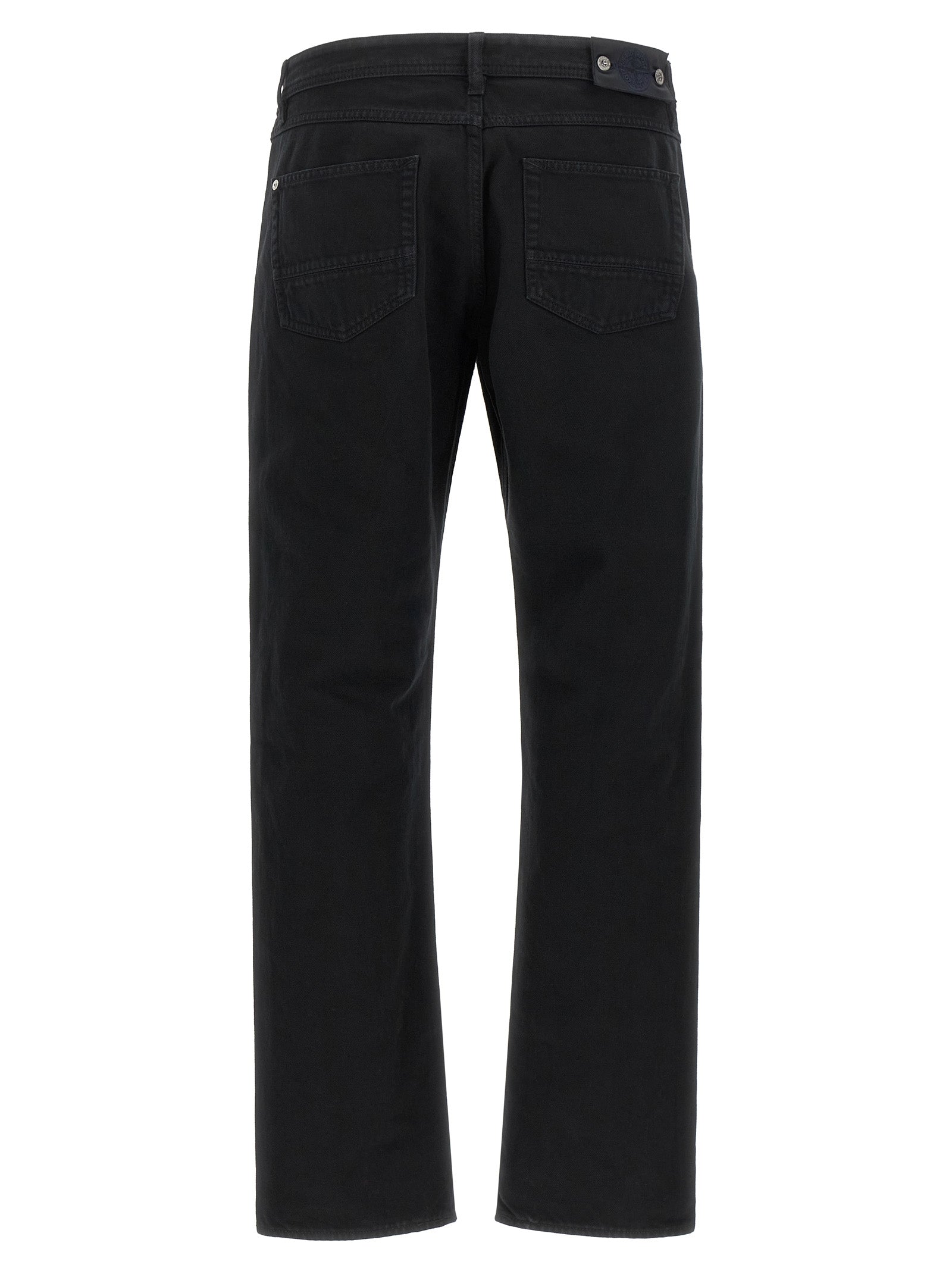 Black Cotton Straight-Leg Jeans