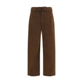 Brown Cotton Casual Pants