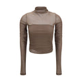 Brown Polyamide Pattern Shirt