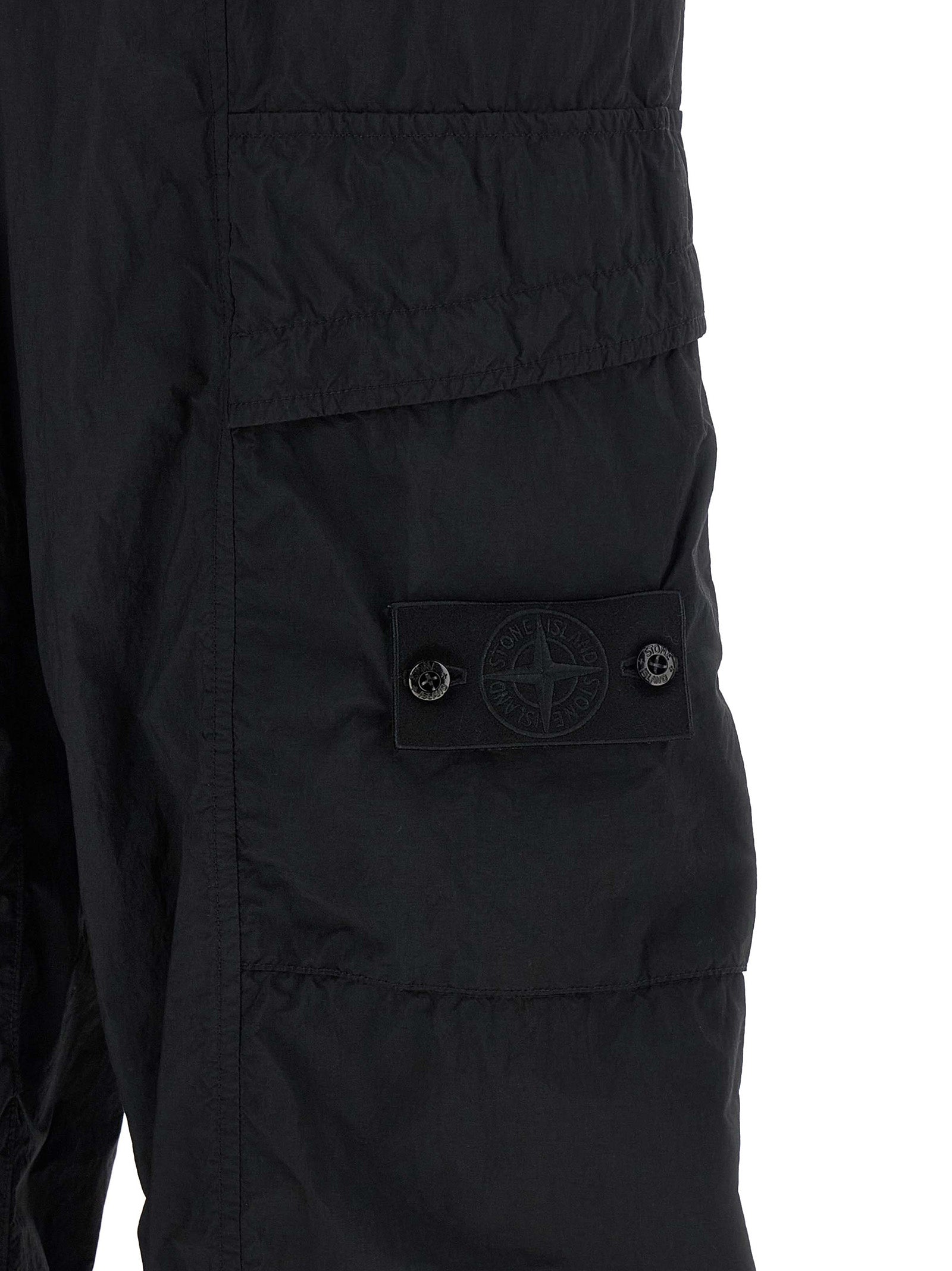 Black Polyamide Cargo Pants