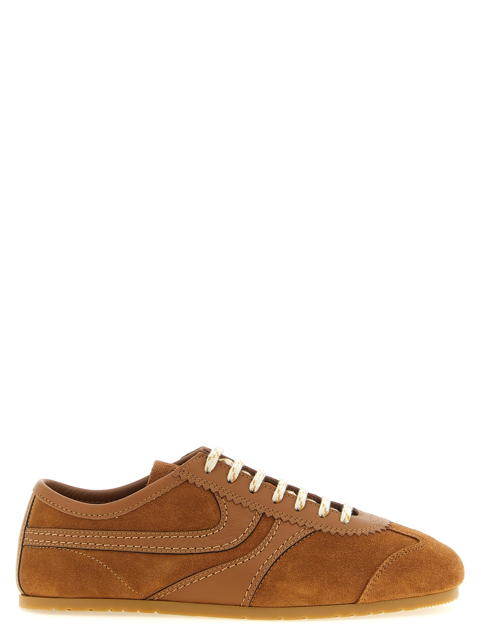Brown Calfskin Low Top Sneakers