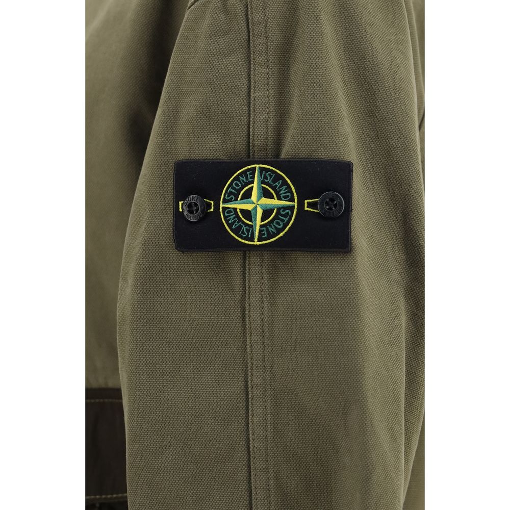 Bicolor Cotton Full-Length Jacket