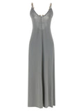 Silver Polyamide Long Dress