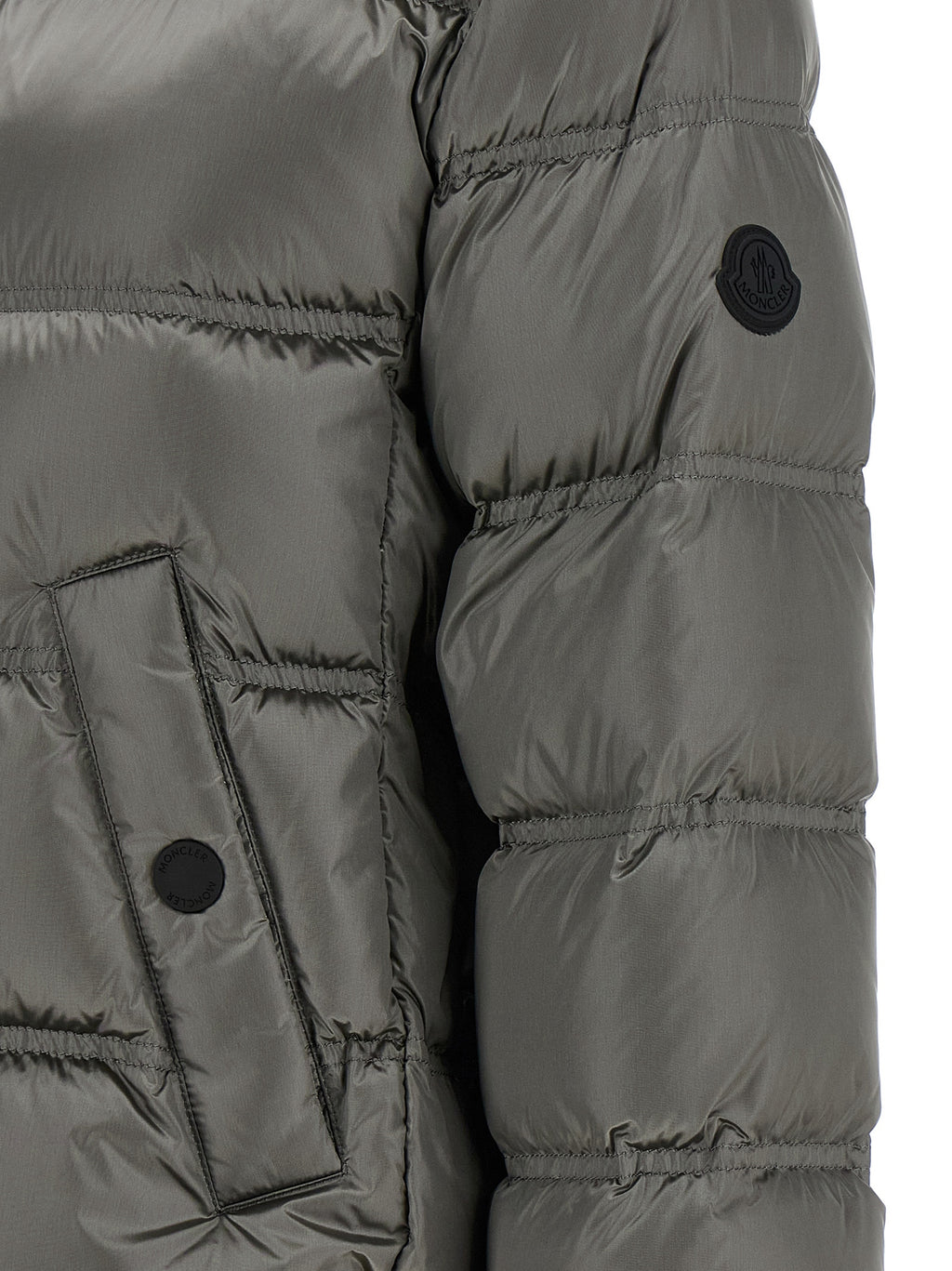 Gray Polyamide Full-Length Jacket