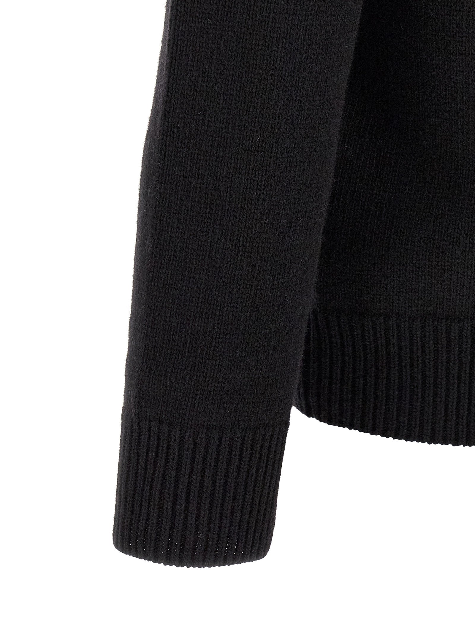 Black Virgin Wool Cardigan
