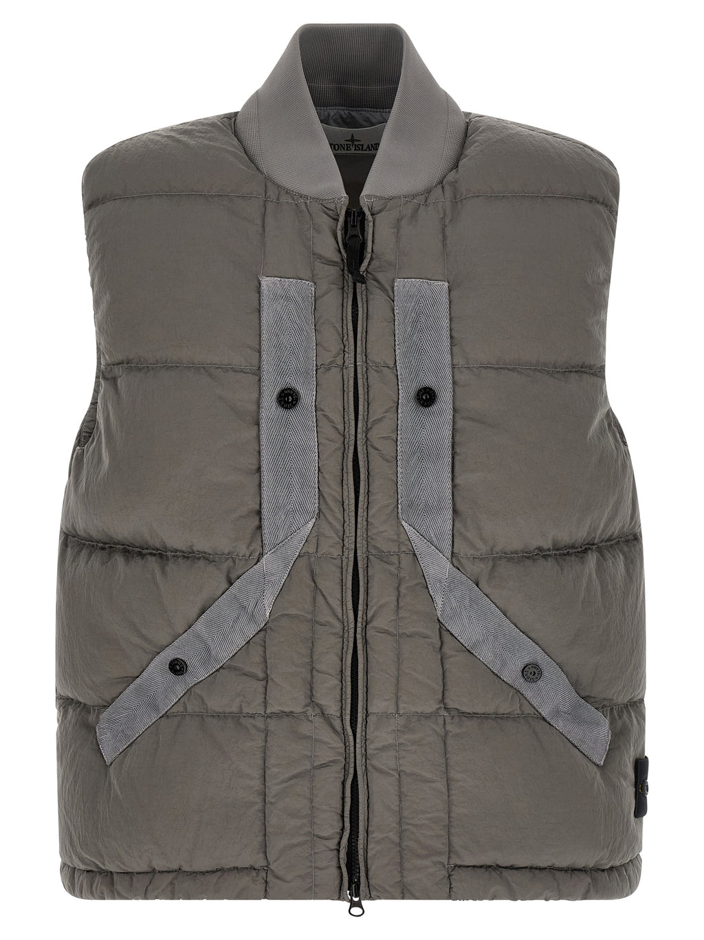 Gray Polyamide Sleeveless Jacket