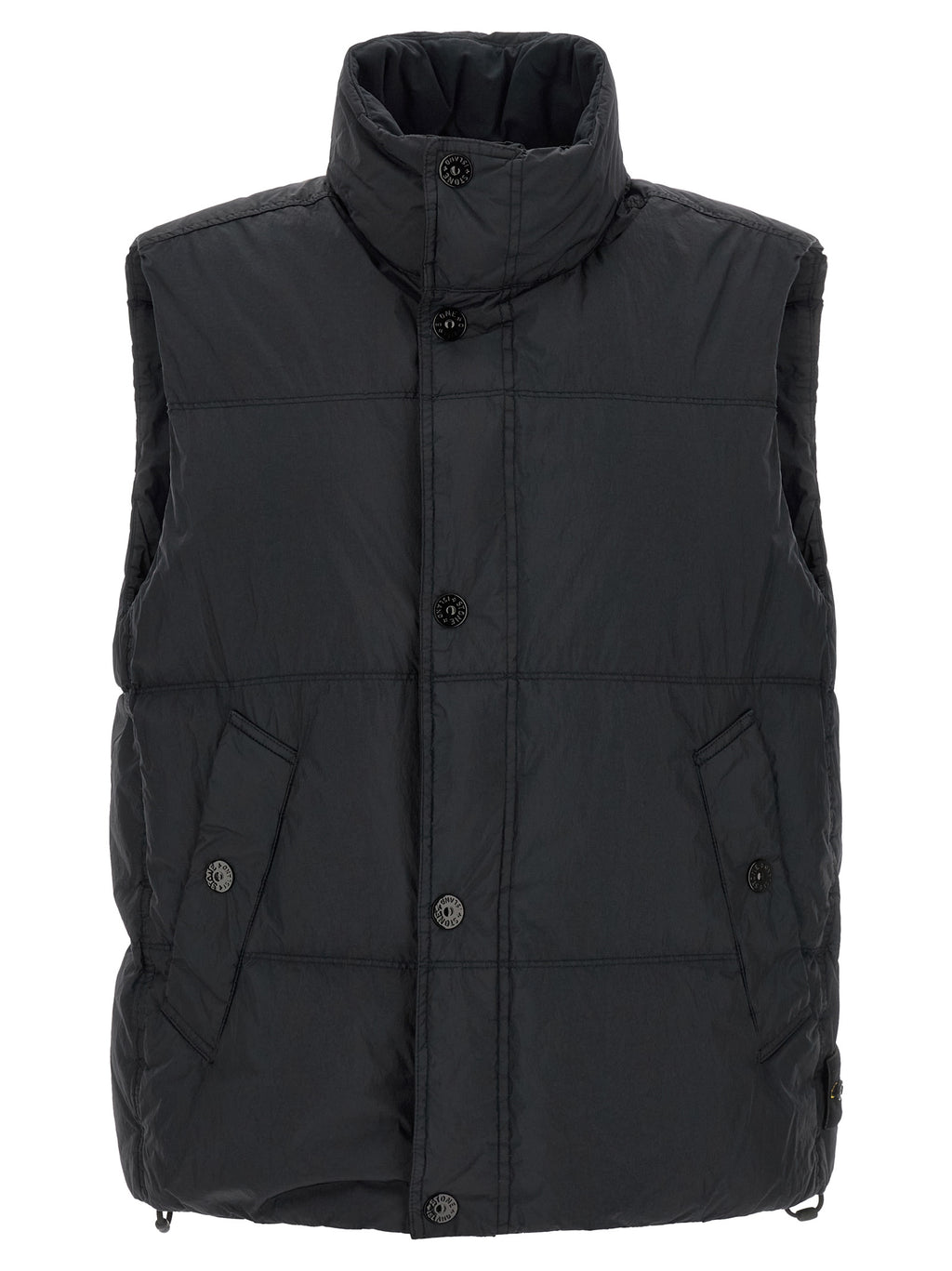 Blue Polyamide Sleeveless Jacket