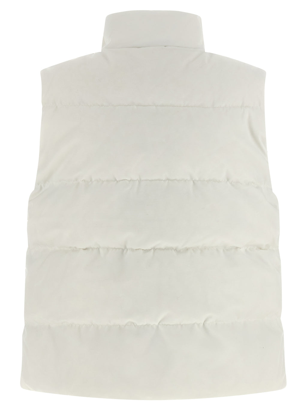White Polyester Sleeveless Jacket