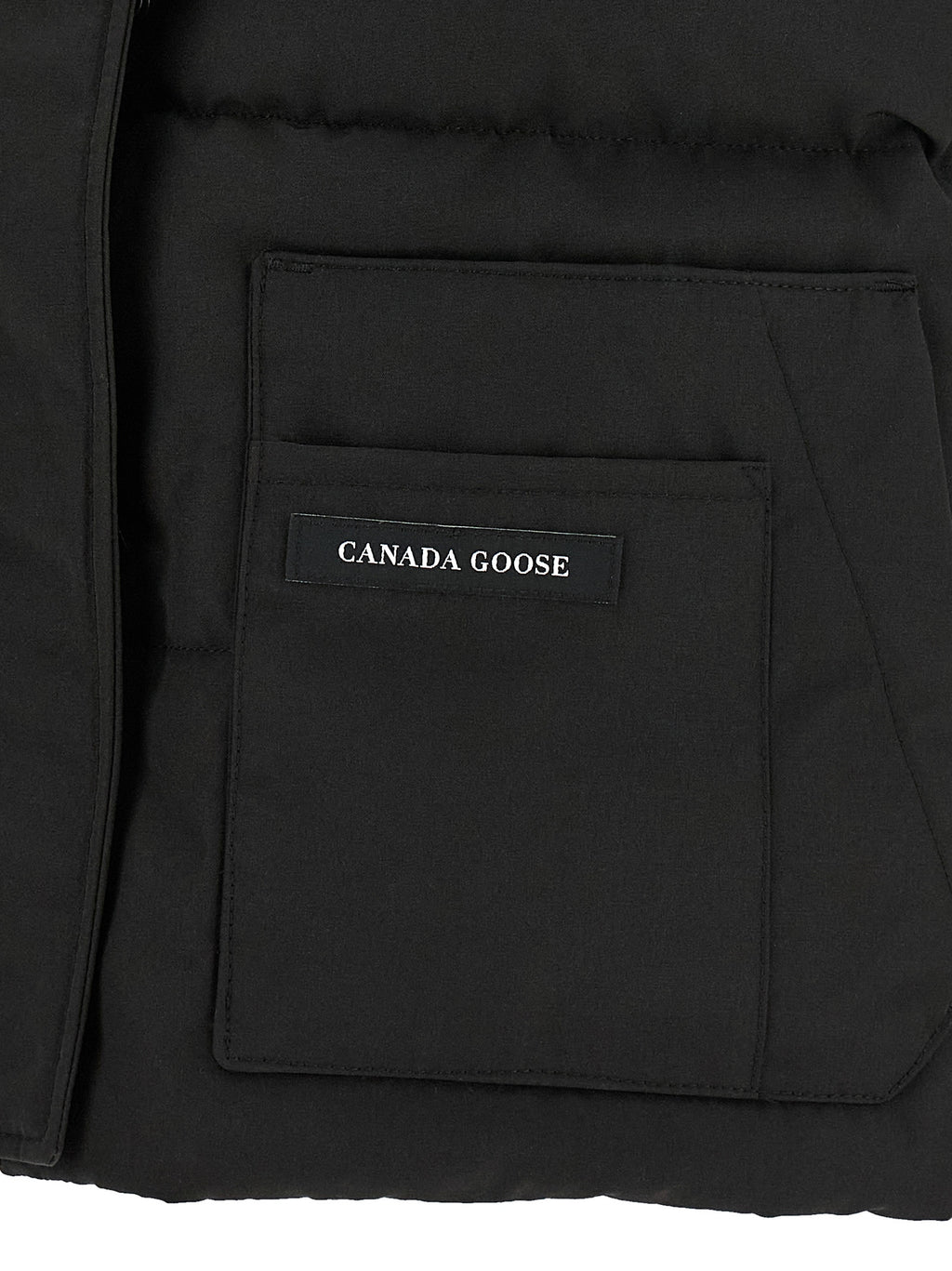 Black Polyester Sleeveless Jacket
