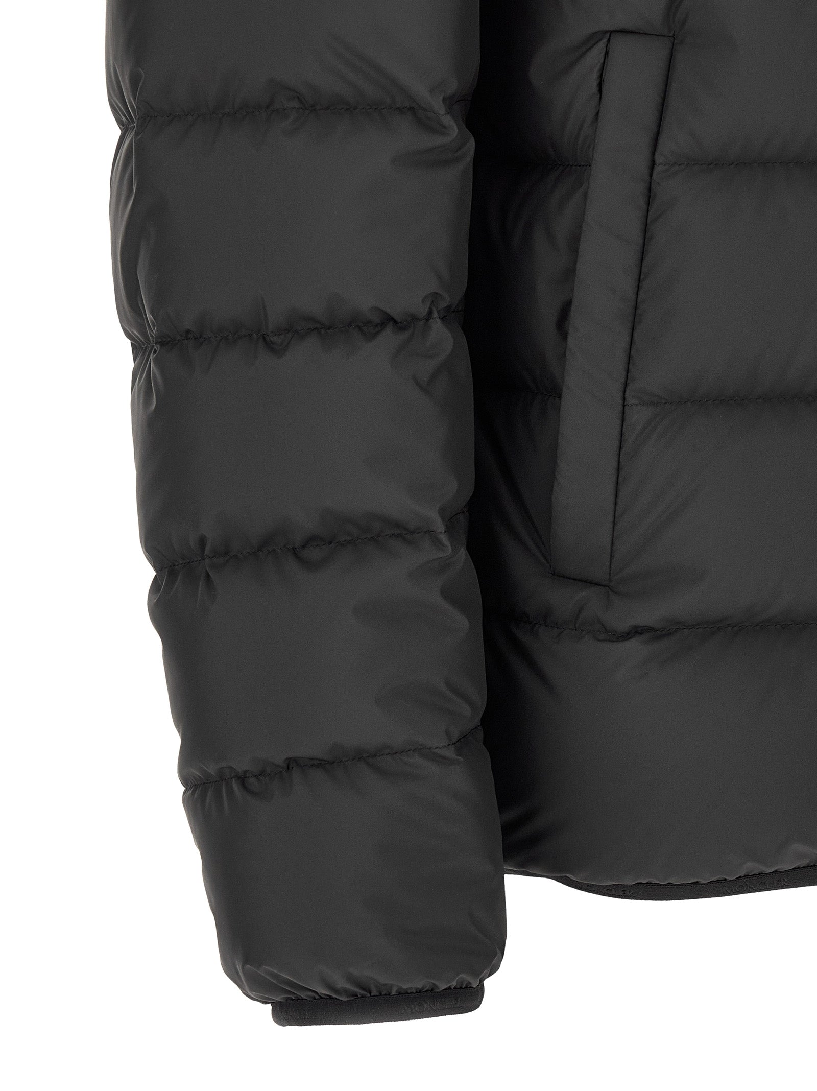 Black Polyester Full-Length Jacket