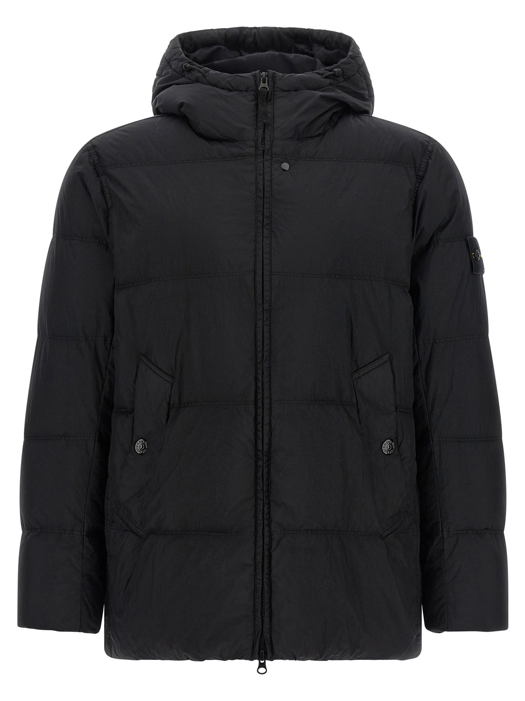 Black Polyamide Full-Length Jacket