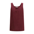 Bordeaux Linen Casual Dress