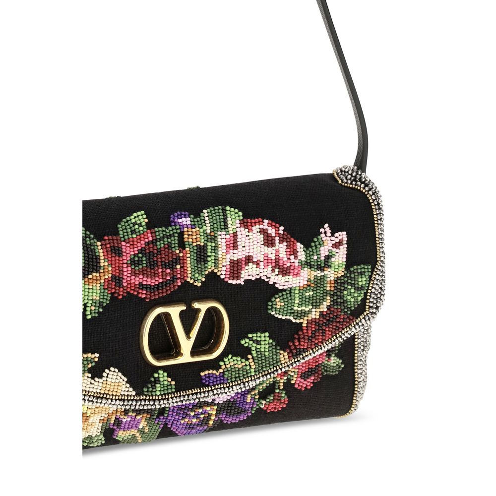 Multicolor Linen Shoulder Bag