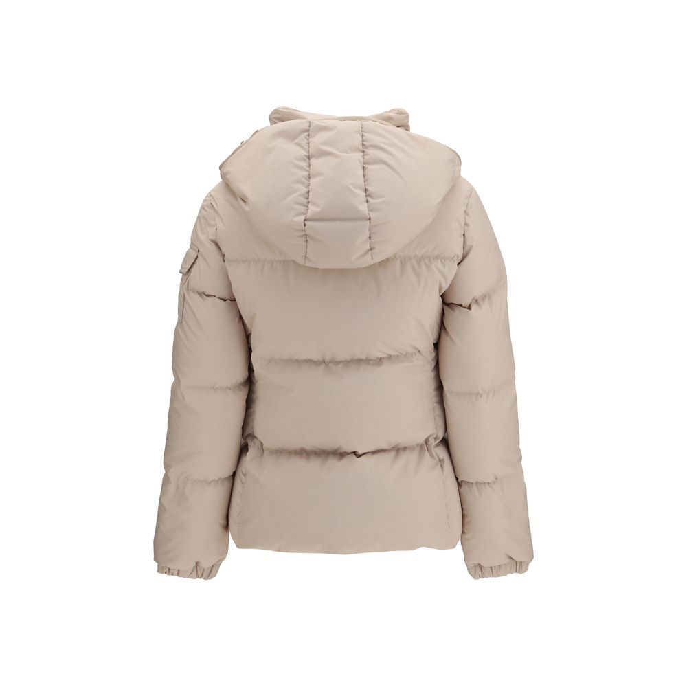 Beige Goose Down Full-Length Jacket