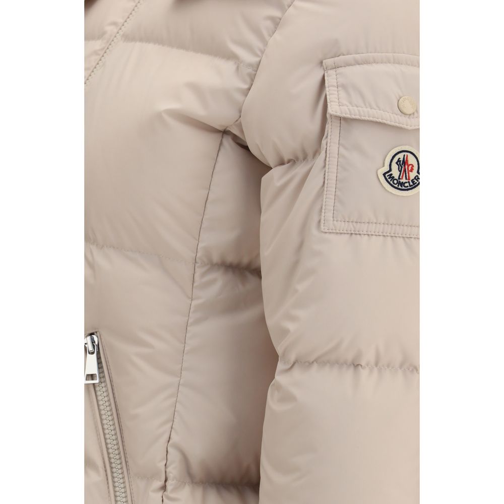 Beige Goose Down Full-Length Jacket