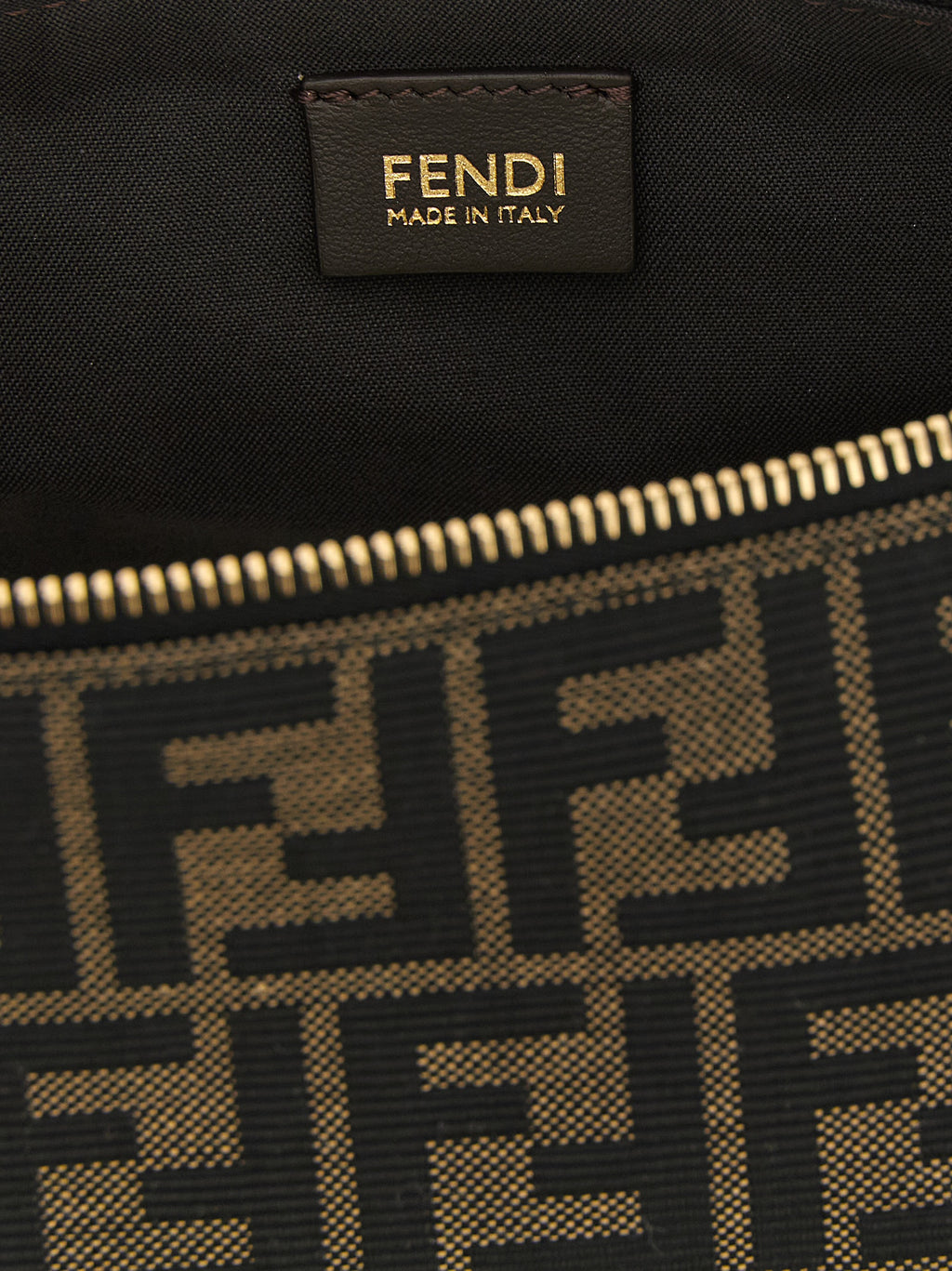 Brown Polyester Clutch Bag