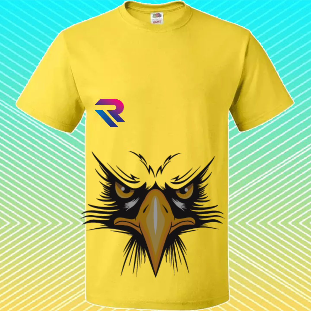Premium Cyber Falcon" Graphic Tee – High-Vis Yellow.
