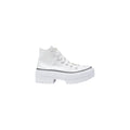 White Fabric Chunky Sneakers