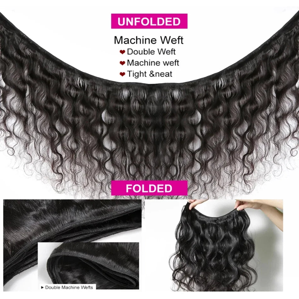 Luxe 30" Raw Human Hair | 12A Body Wave Bundle
Elevate your look with the ultimate in length and lustre. Our 12A Grade Body Wave Bundles offer a soft, natural S-pattern that provides effortless volume and a high-end, editoria
