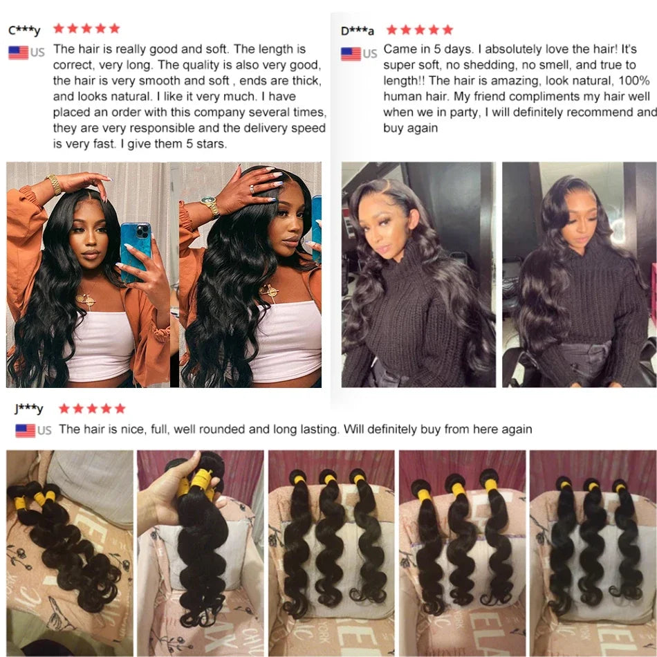 Luxe 30" Raw Human Hair | 12A Body Wave Bundle
Elevate your look with the ultimate in length and lustre. Our 12A Grade Body Wave Bundles offer a soft, natural S-pattern that provides effortless volume and a high-end, editoria
